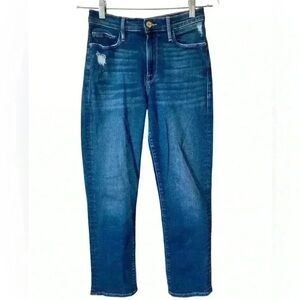 Frame Le Nouveau Straight Leg Cotton Jeans Blue 27